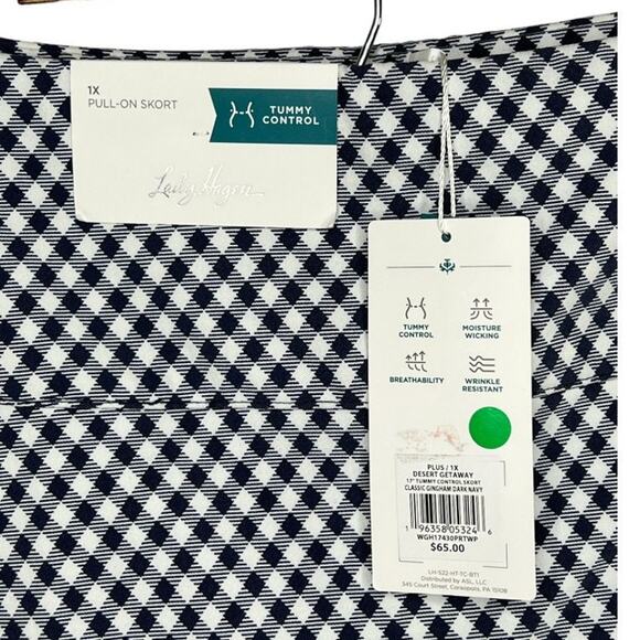 Lady Hagan Gingham Skort Navy & White Size 1X - Picture 6 of 7